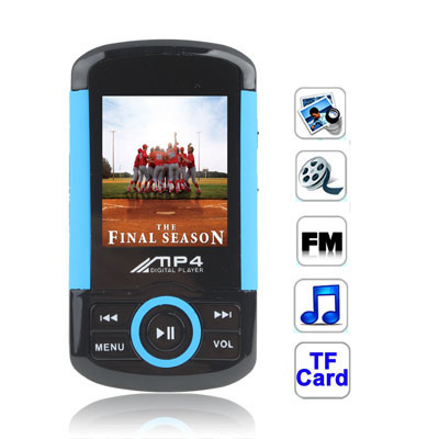 1.8 inch TFT screen 2GB MP4 Player with Speaker, BL-4C Removable Battery, Support FM Radio, E-Book, Games (Black + Baby Blue)